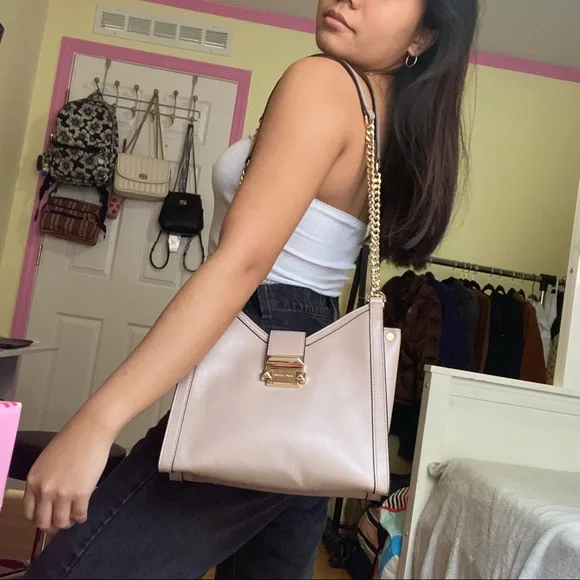 Michael Kors Whitney truffle small chain shoulder tote leather - Picture 5 of 5